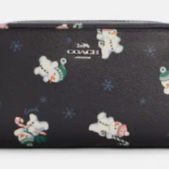 Coach Boxy Cosmetic Case With Snowman - Picture 2 of 2